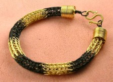 "Flight of the Bumblebee" Two-Tone Viking Knit Bracelet