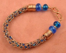 "Blue Waters" Viking Knit Chain With Beads